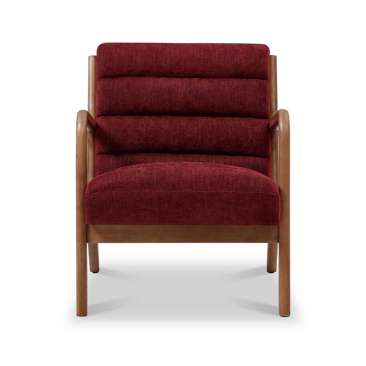 Jonah Wine Red Ribbed Accent Chair from Roseland Furniture