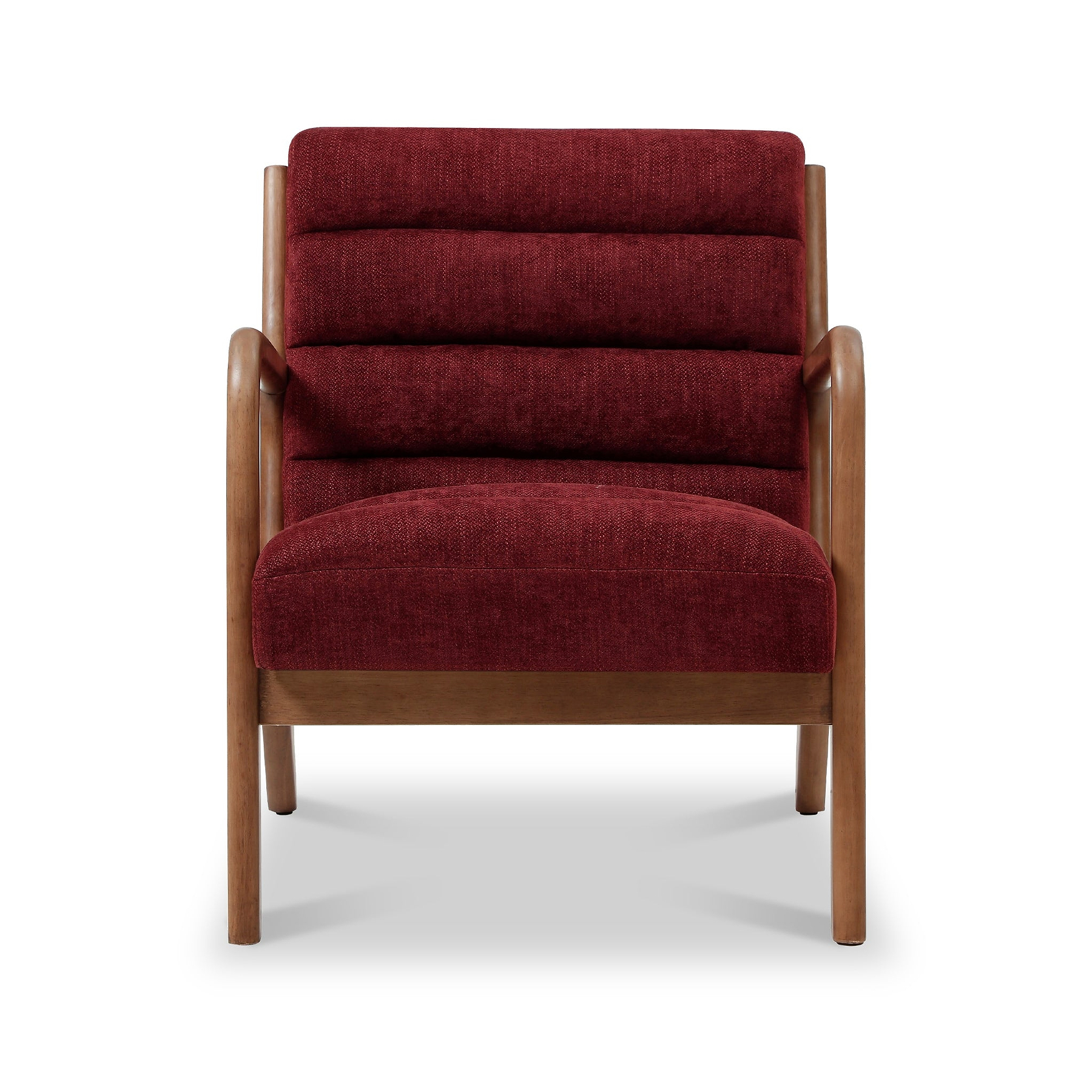 Jonah Wine Red Ribbed Accent Chair from Roseland Furniture