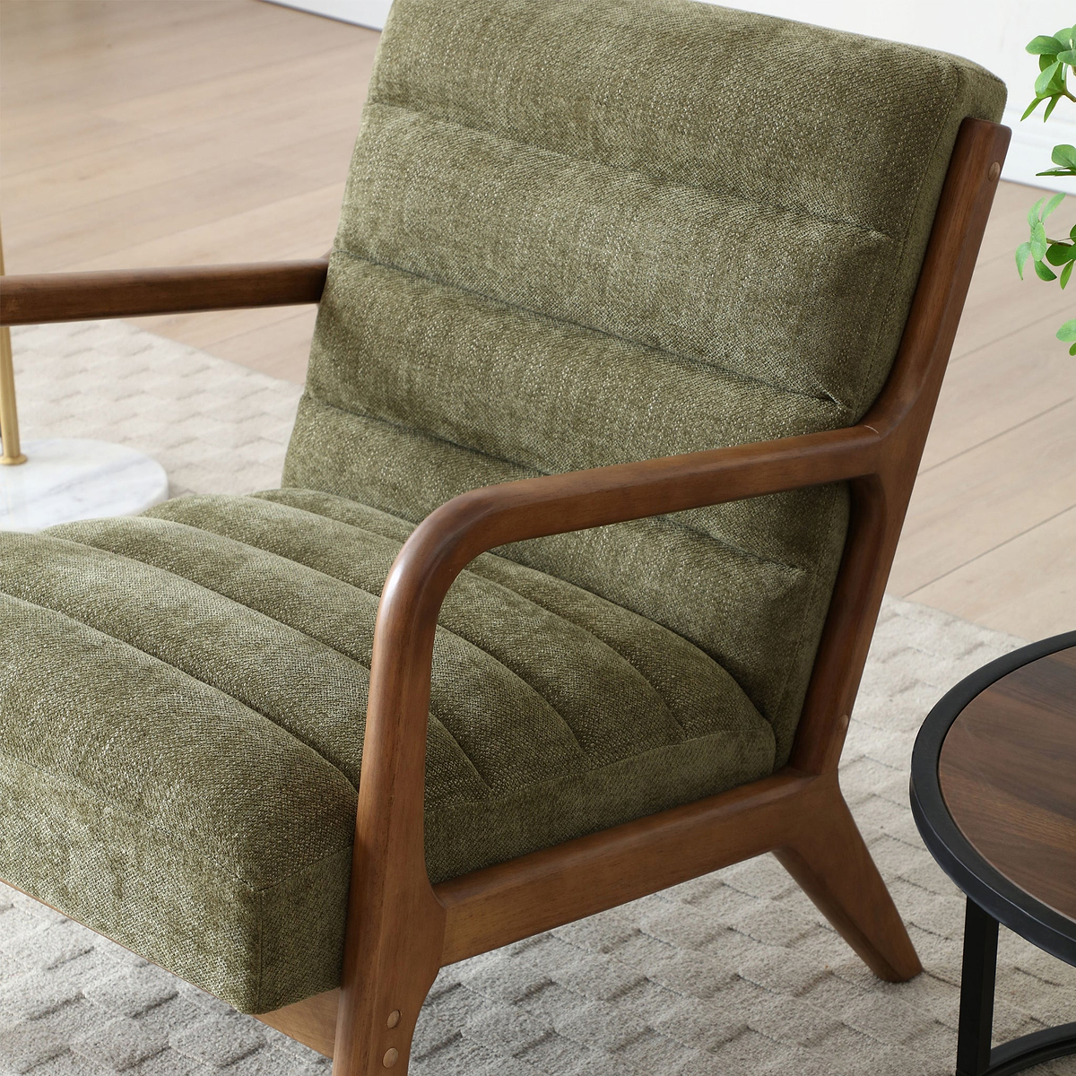 Jonah Olive Ribbed Accent Chair from Roseland Furniture