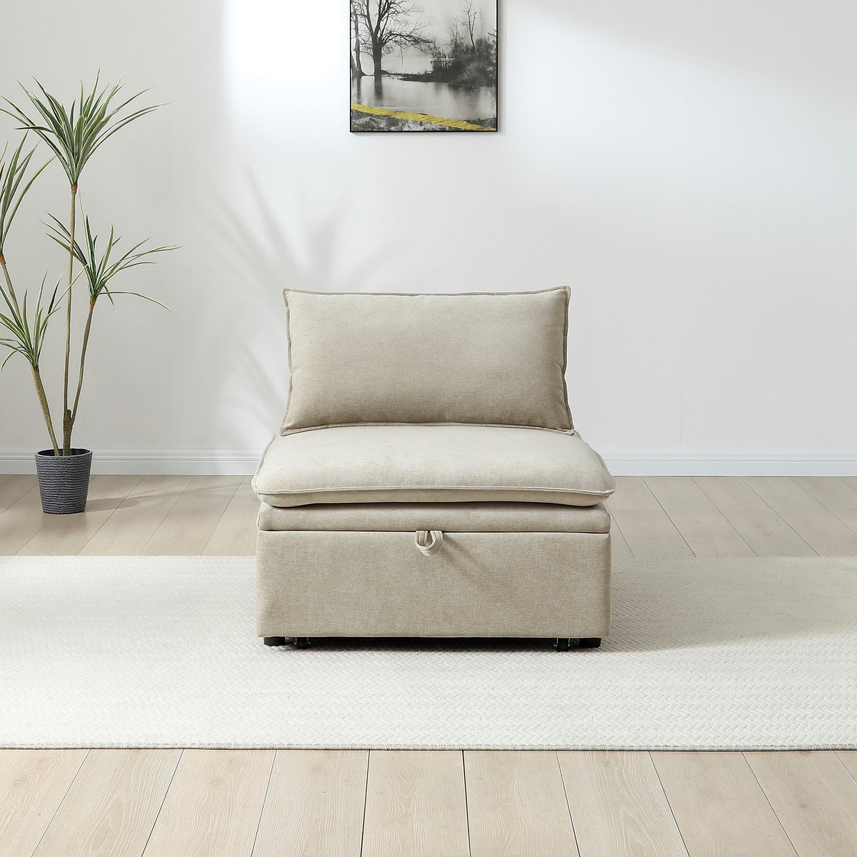 Keller Single Sofa Bed Taupe from Roseland Furniture