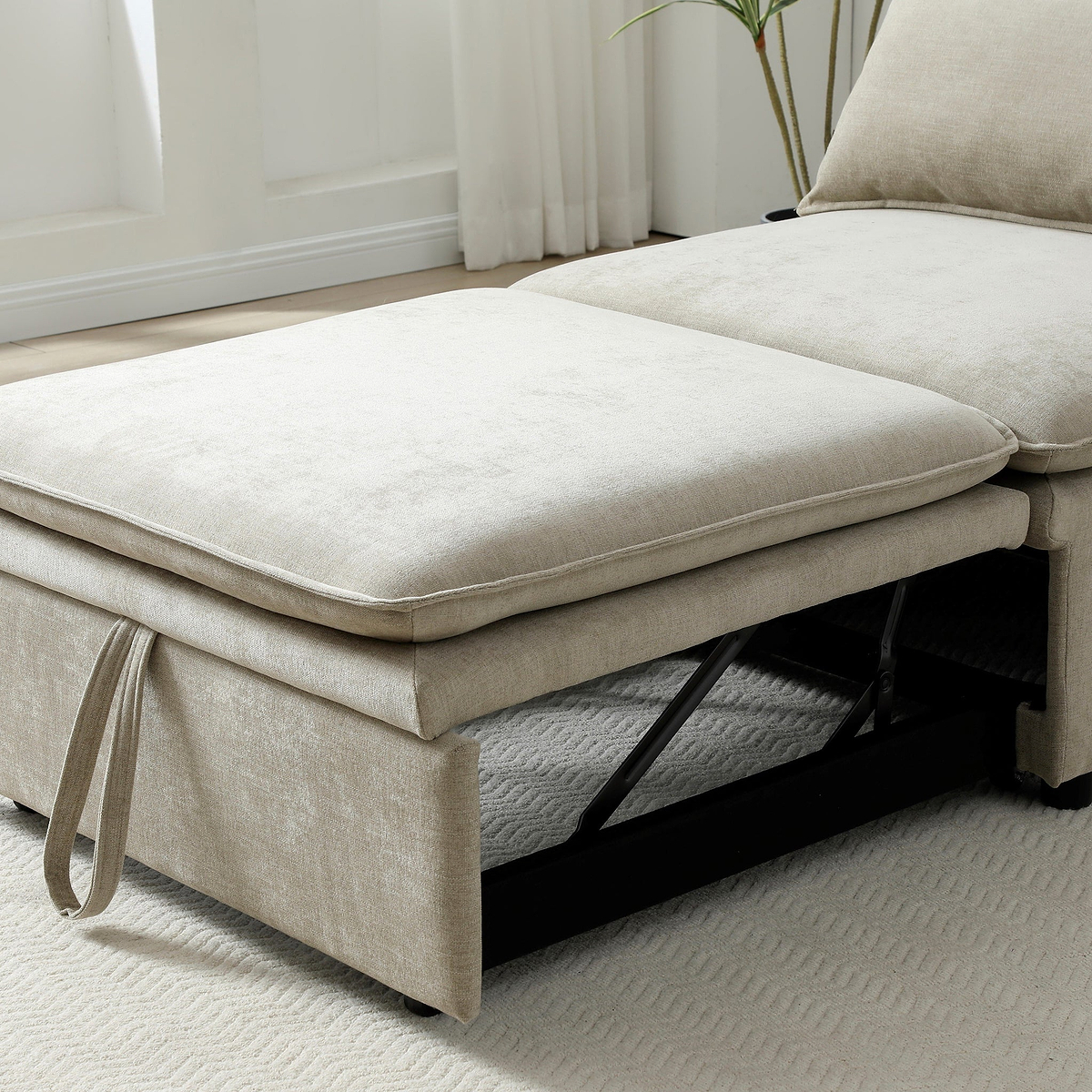 Keller Single Sofa Bed Taupe from Roseland Furniture