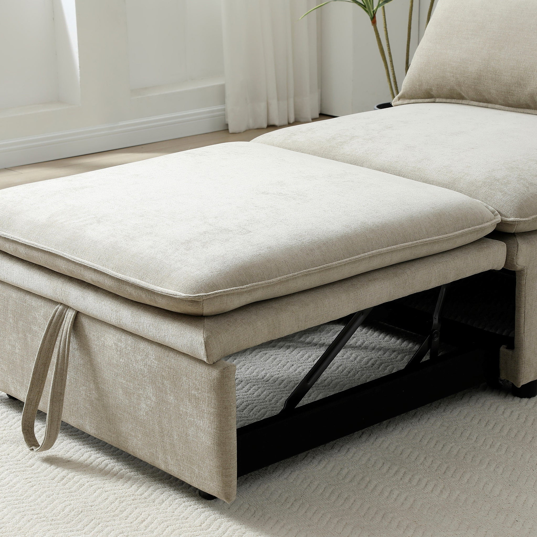 Keller Single Sofa Bed Taupe from Roseland Furniture