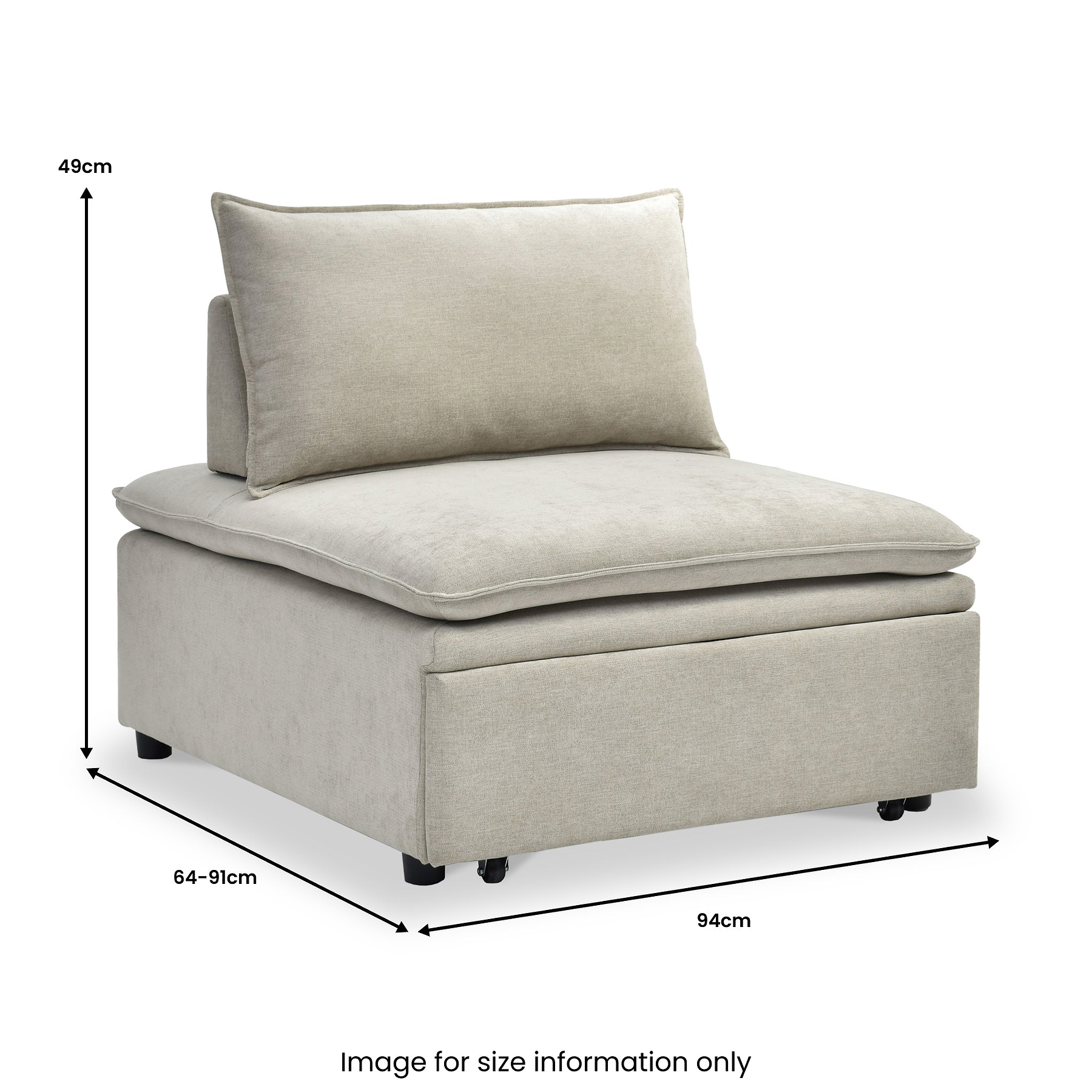 Keller Single Sofa Bed Taupe from Roseland Furniture