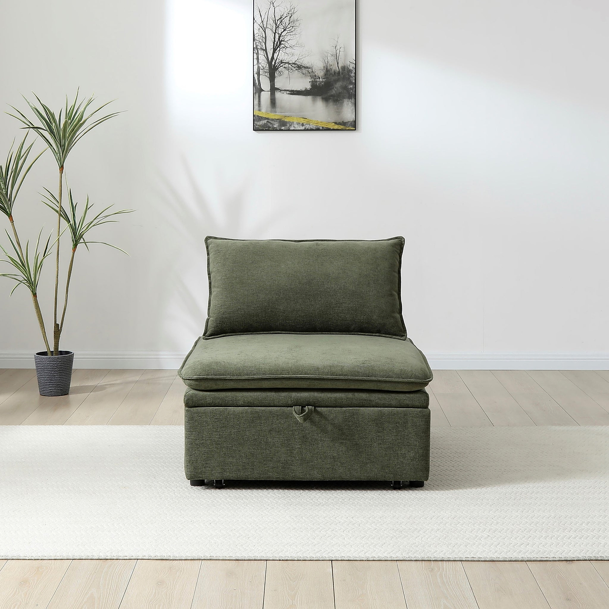 Keller Single Sofa Bed Olive from Roseland Furniture