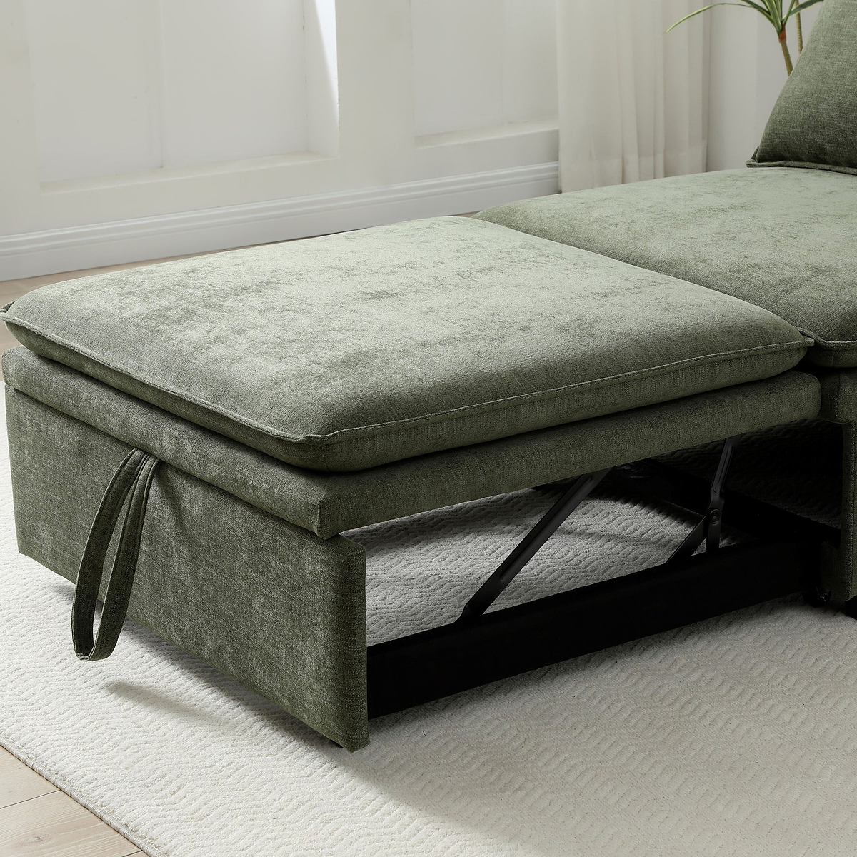 Keller Single Sofa Bed Olive from Roseland Furniture