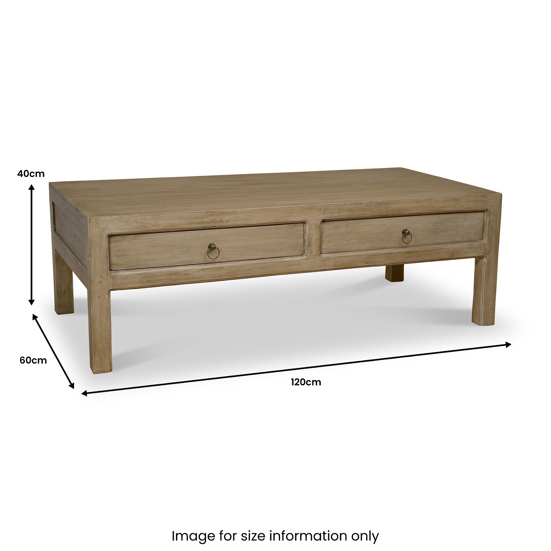 Amal Mango Wood 2 Drawer Coffee Table from Roseland Furniture