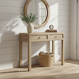 Amal Mango Wood 2 Drawer Console Table from Roseland Furniture