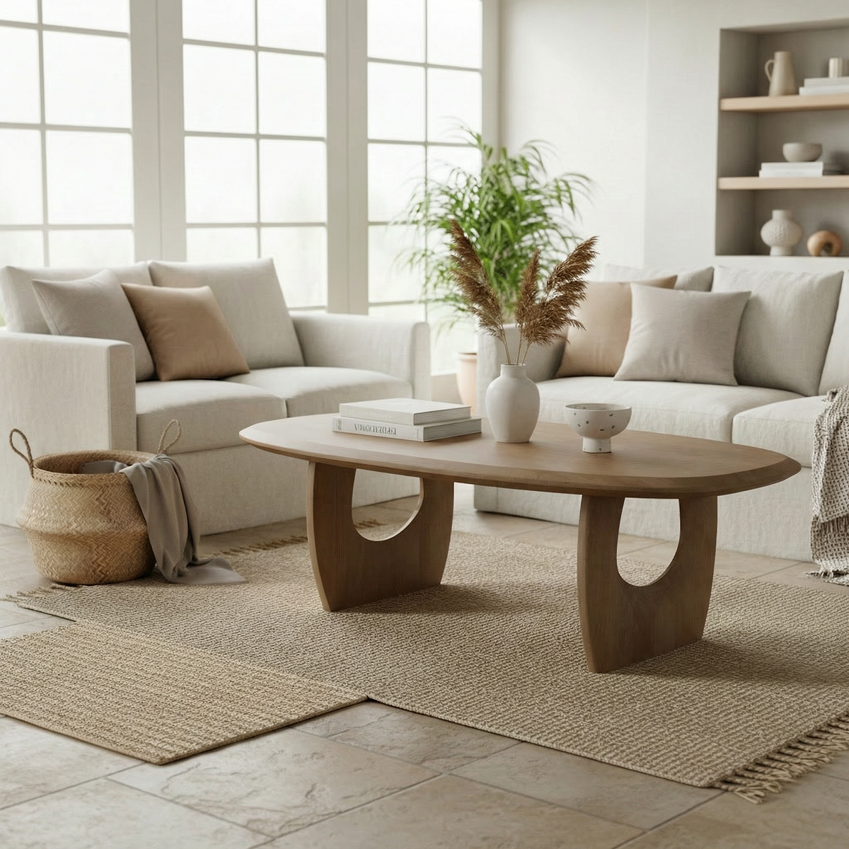 Kanso Almond Mango Wood Coffee Table from Roseland Furniture