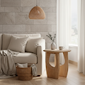 Kanso Almond Mango Wood Lamp Table from Roseland Furniture