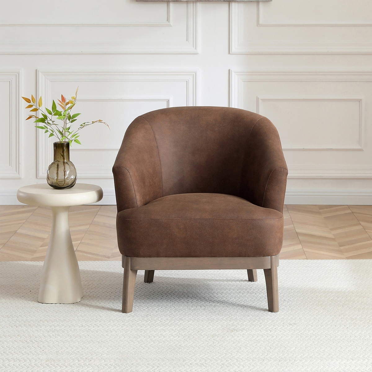 Calloway Faux Leather Accent Chair from Roseland Furniture
