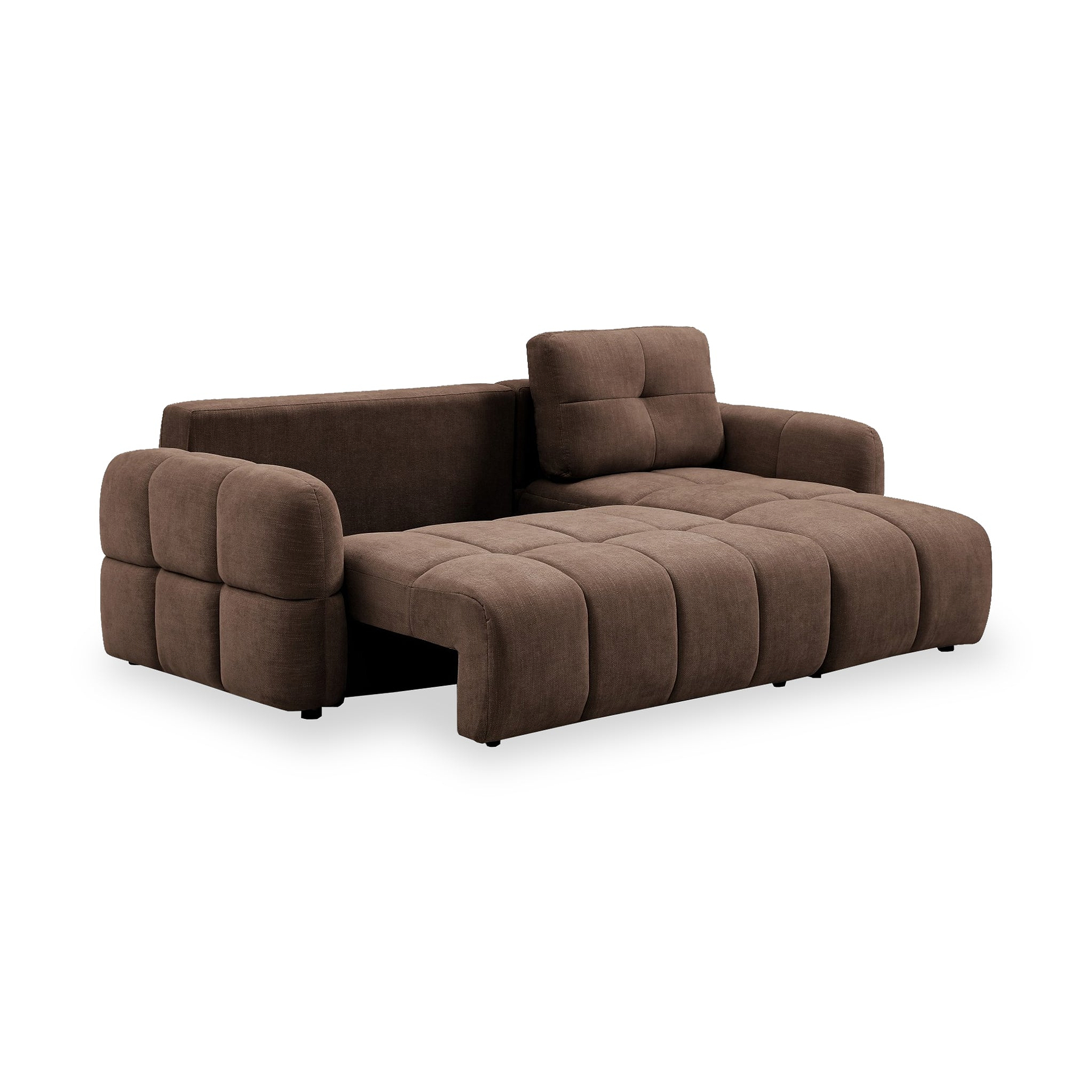 Morse Chocolate Quilted Chaise Sofa Bed from Roseland Furniture