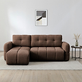 Morse Chocolate Quilted Chaise Sofa Bed from Roseland Furniture