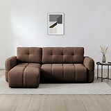Morse Chocolate Quilted Chaise Sofa Bed from Roseland Furniture