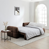 Morse Chocolate Quilted Chaise Sofa Bed from Roseland Furniture