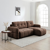 Morse Chocolate Quilted Chaise Sofa Bed from Roseland Furniture