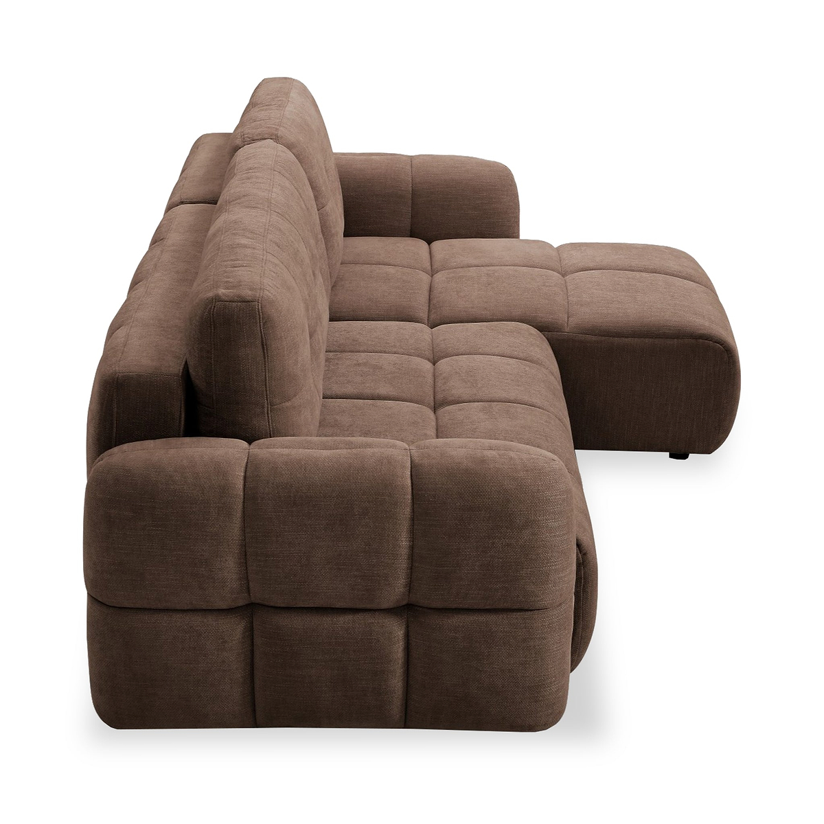 Morse Chocolate Quilted Chaise Sofa Bed from Roseland Furniture