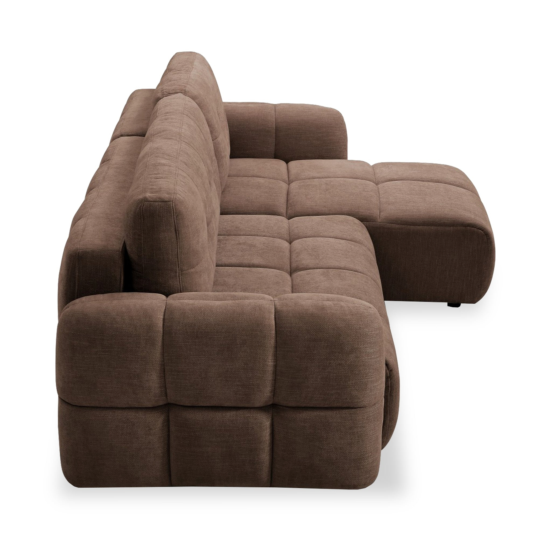 Morse Chocolate Quilted Chaise Sofa Bed from Roseland Furniture