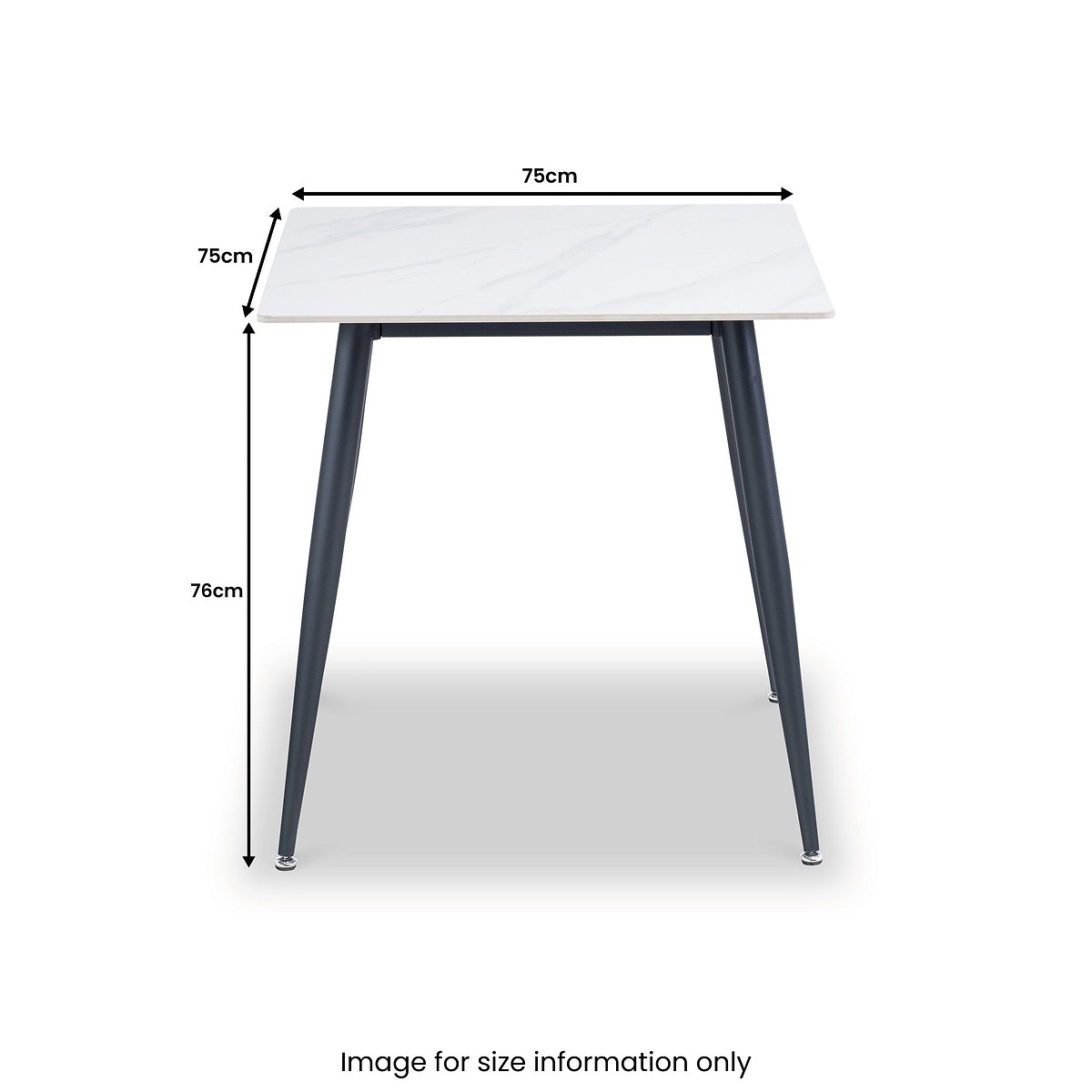 Avril White Sintered Stone 75cm Square Dining Table from Roseland