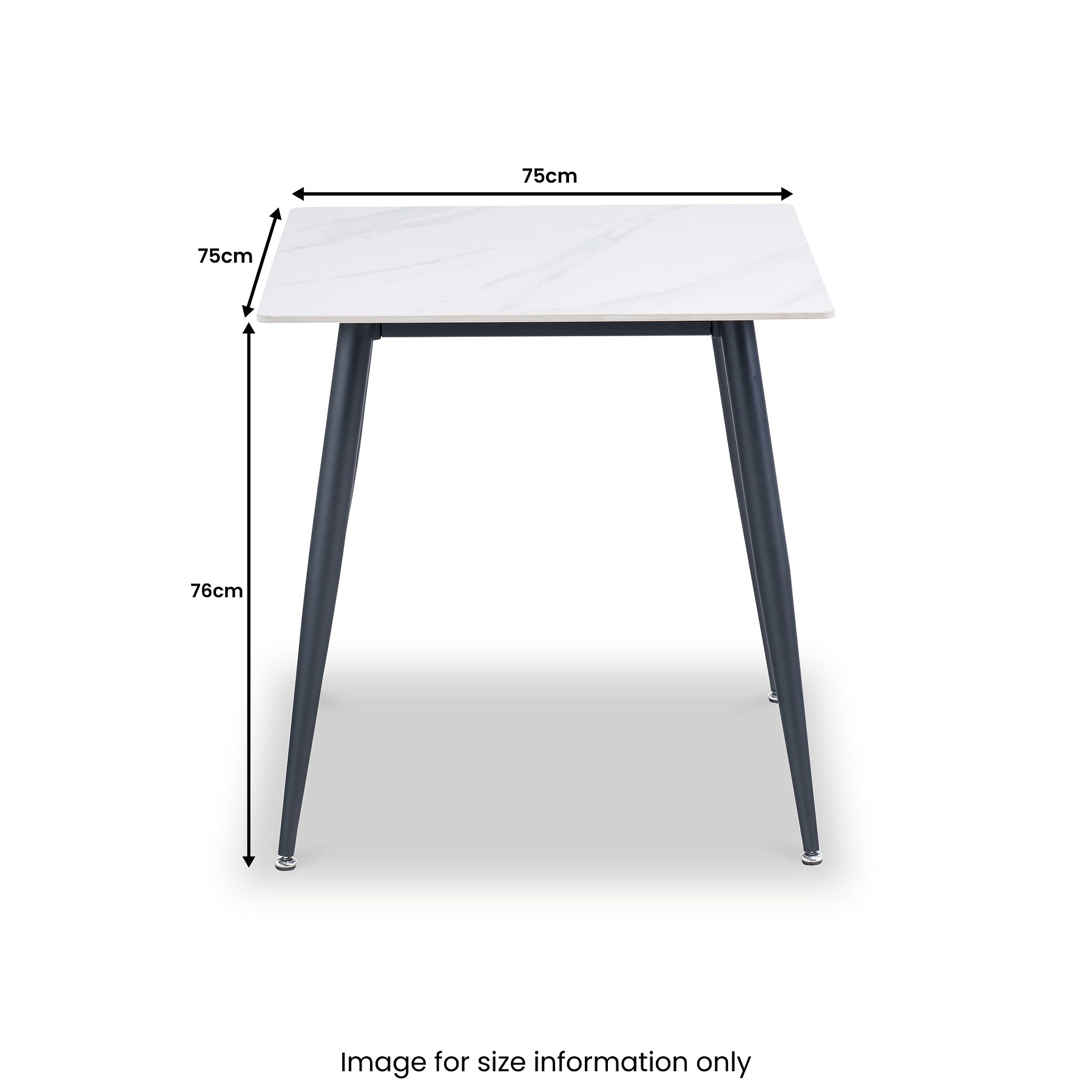 Avril White Sintered Stone 75cm Square Dining Table from Roseland