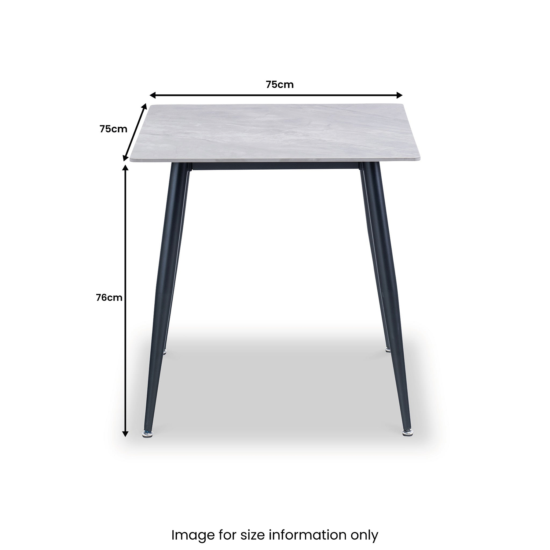 Avril Grey 75cm Sintered Stone Dining Table for dining room