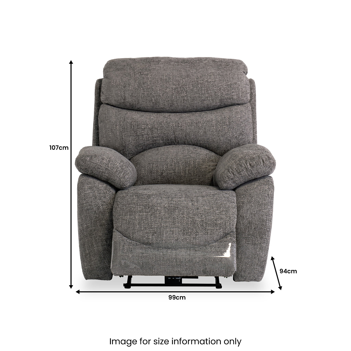 Seville Ash Fabric Electric Reclining Armchair from Roseland Furniture