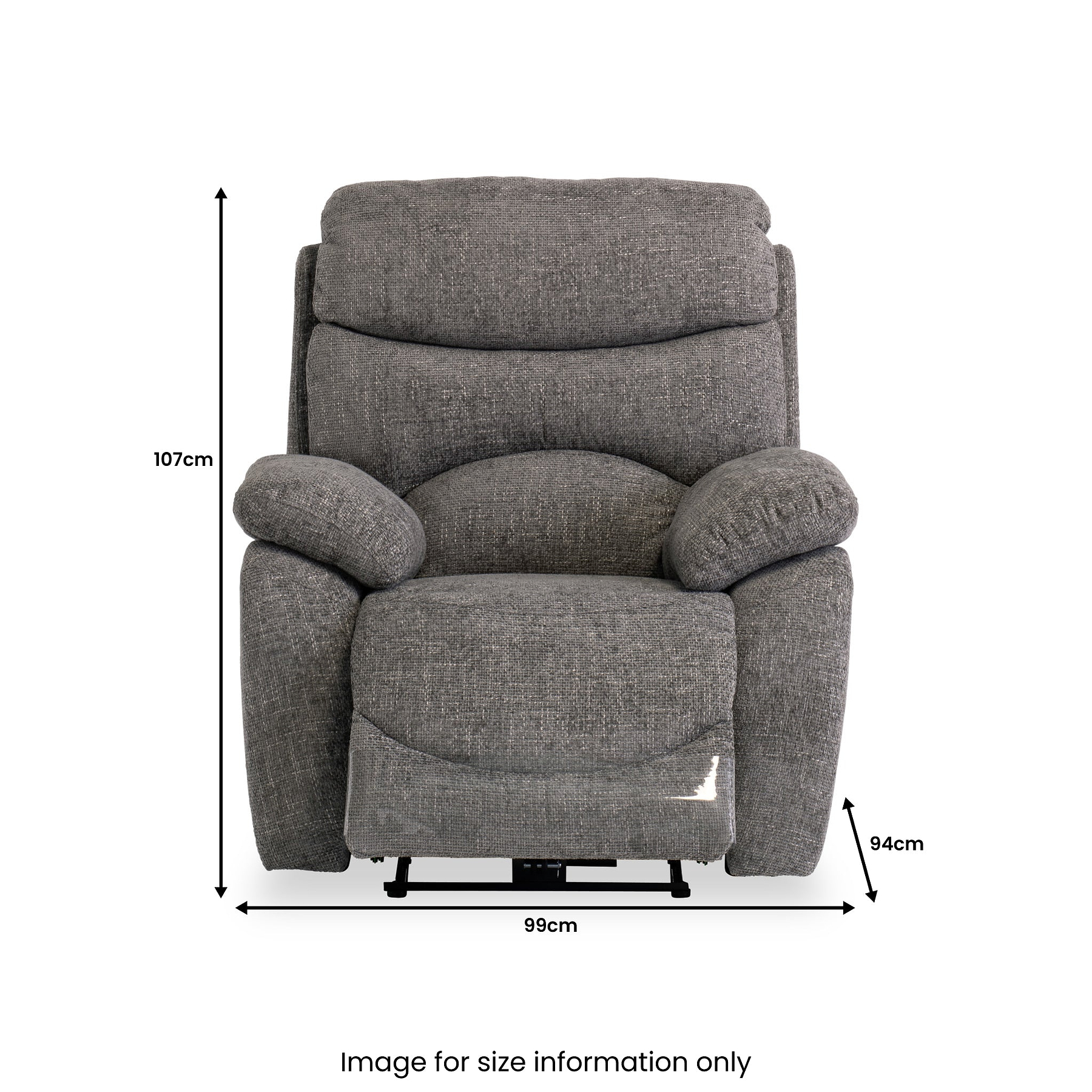 Seville Ash Fabric Electric Reclining Armchair from Roseland Furniture
