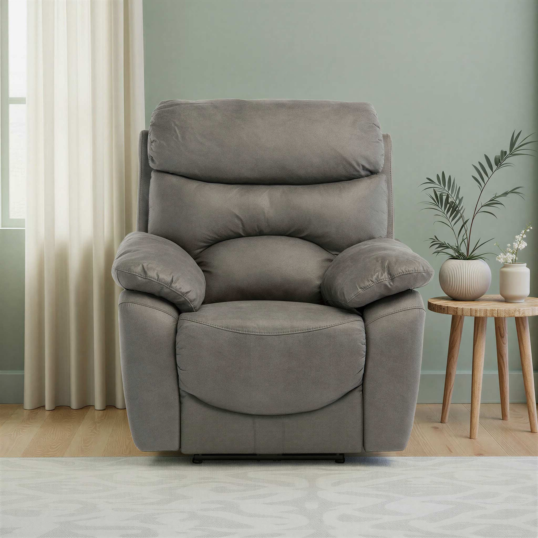 Fraser Grey Fabric Electric Reclining Armchair from Roseland Furniture