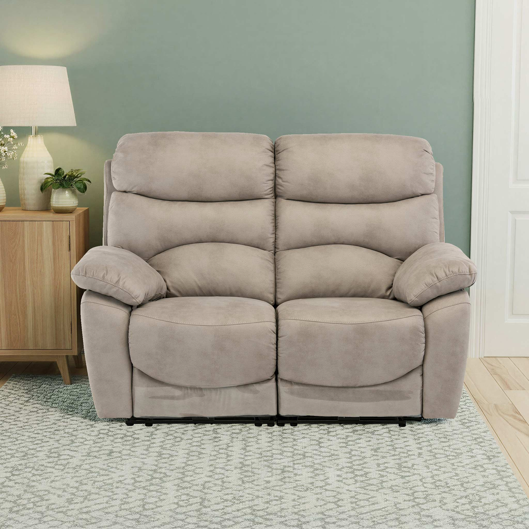 Fraser Natural Fabric Electric Reclining 2 Seater Sofa from Roseland Furniture