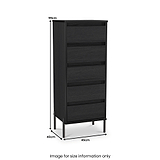 Axton 5 Drawer Tallboy Black Ash from Roseland 