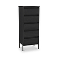 Axton 5 Drawer Tall Boy Chest Black Ash from Roseland Furniture
