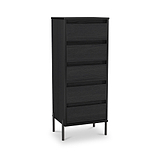 Axton 5 Drawer Tall Boy Chest Black Ash from Roseland Furniture