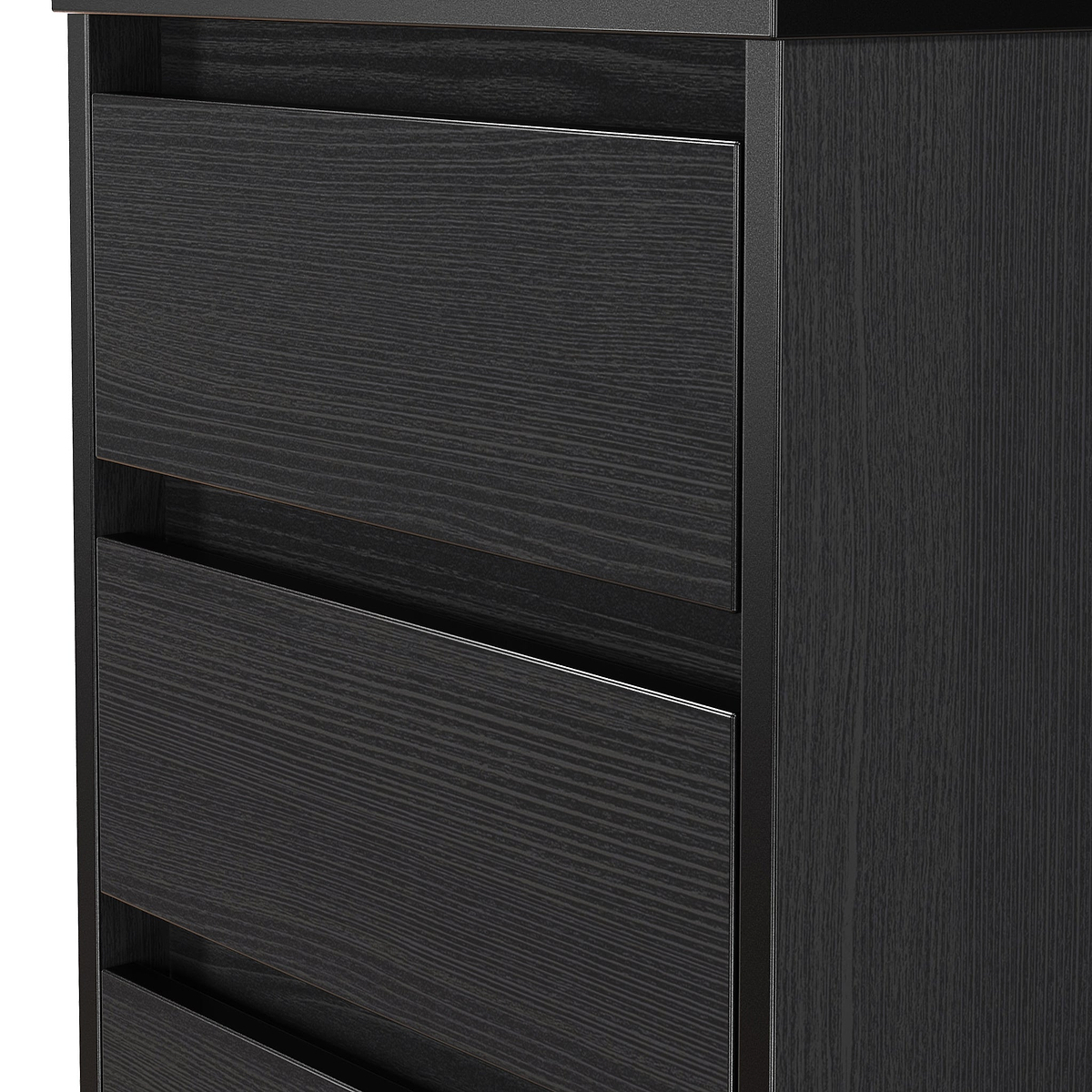Axton 5 Drawer Tall Boy Chest Black Ash from Roseland Furniture