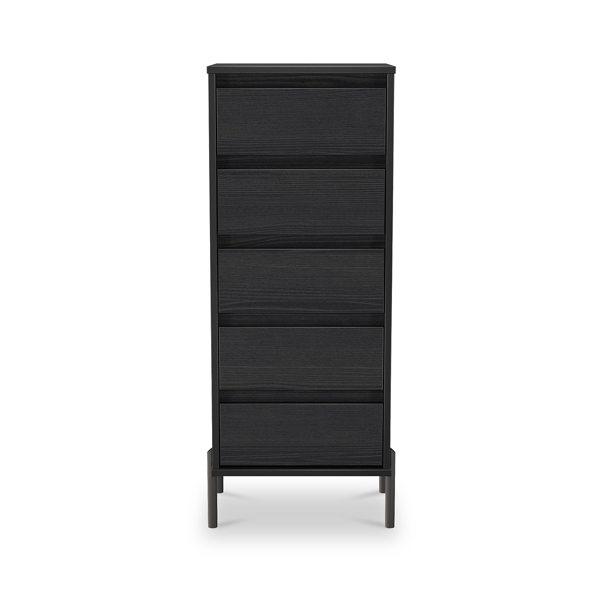 Axton 5 Drawer Tall Boy Chest Black Ash from Roseland Furniture