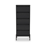 Axton 5 Drawer Tall Boy Chest Black Ash from Roseland Furniture