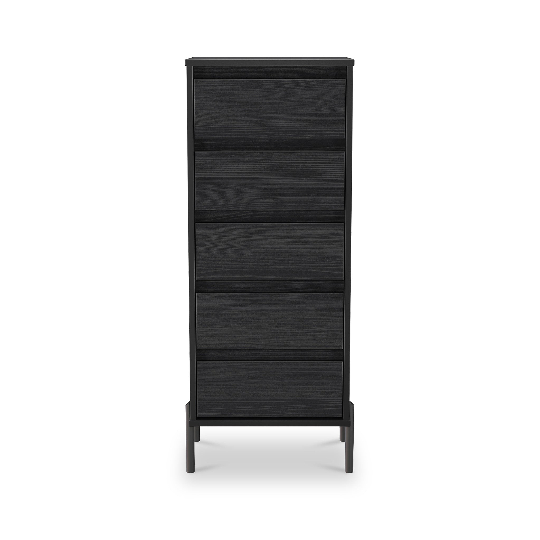 Axton 5 Drawer Tall Boy Chest Black Ash from Roseland Furniture