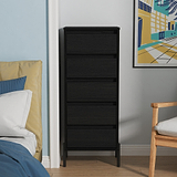 Axton 5 Drawer Tall Boy Chest Black Ash from Roseland Furniture