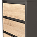 Axton 5 Drawer Tall Boy Chest Oak Graphite from Roseland Furniture
