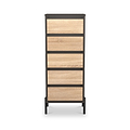 Axton 5 Drawer Tall Boy Chest Oak Graphite from Roseland Furniture