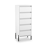Axton 5 Drawer Tall Boy Chest White Matt from Roseland Furniture