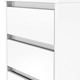 Axton 5 Drawer Tall Boy Chest White Matt from Roseland Furniture