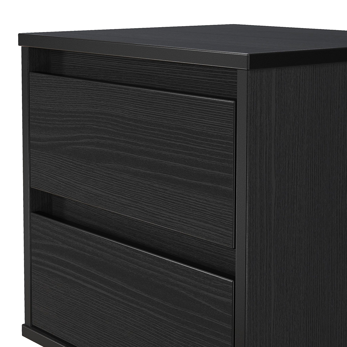 Axton 2 Drawer Bedside Black Ash from Roseland Furniture