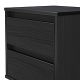 Axton 2 Drawer Bedside Black Ash from Roseland Furniture