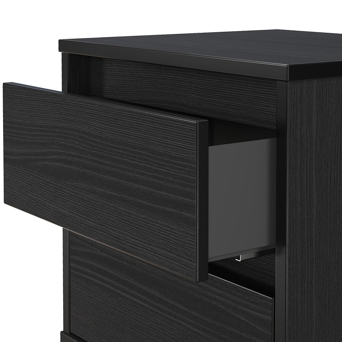 Axton 2 Drawer Bedside Black Ash from Roseland Furniture