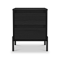 Axton 2 Drawer Bedside Black Ash from Roseland Furniture