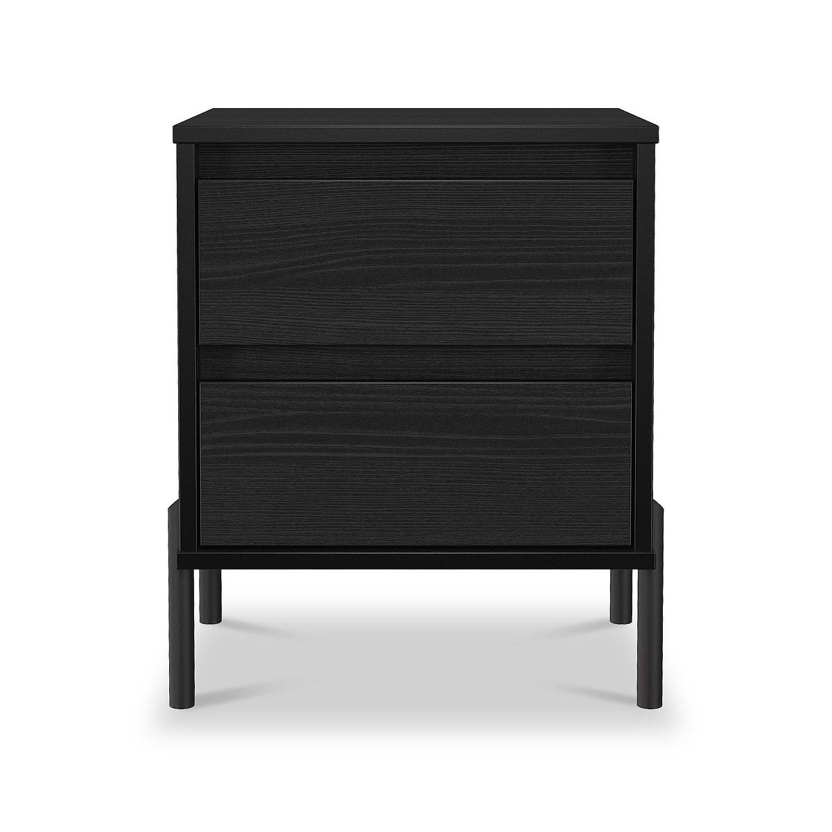 Axton 2 Drawer Bedside Black Ash from Roseland Furniture
