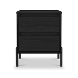 Axton 2 Drawer Bedside Black Ash from Roseland Furniture