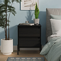 Axton 2 Drawer Bedside Black Ash from Roseland Furniture