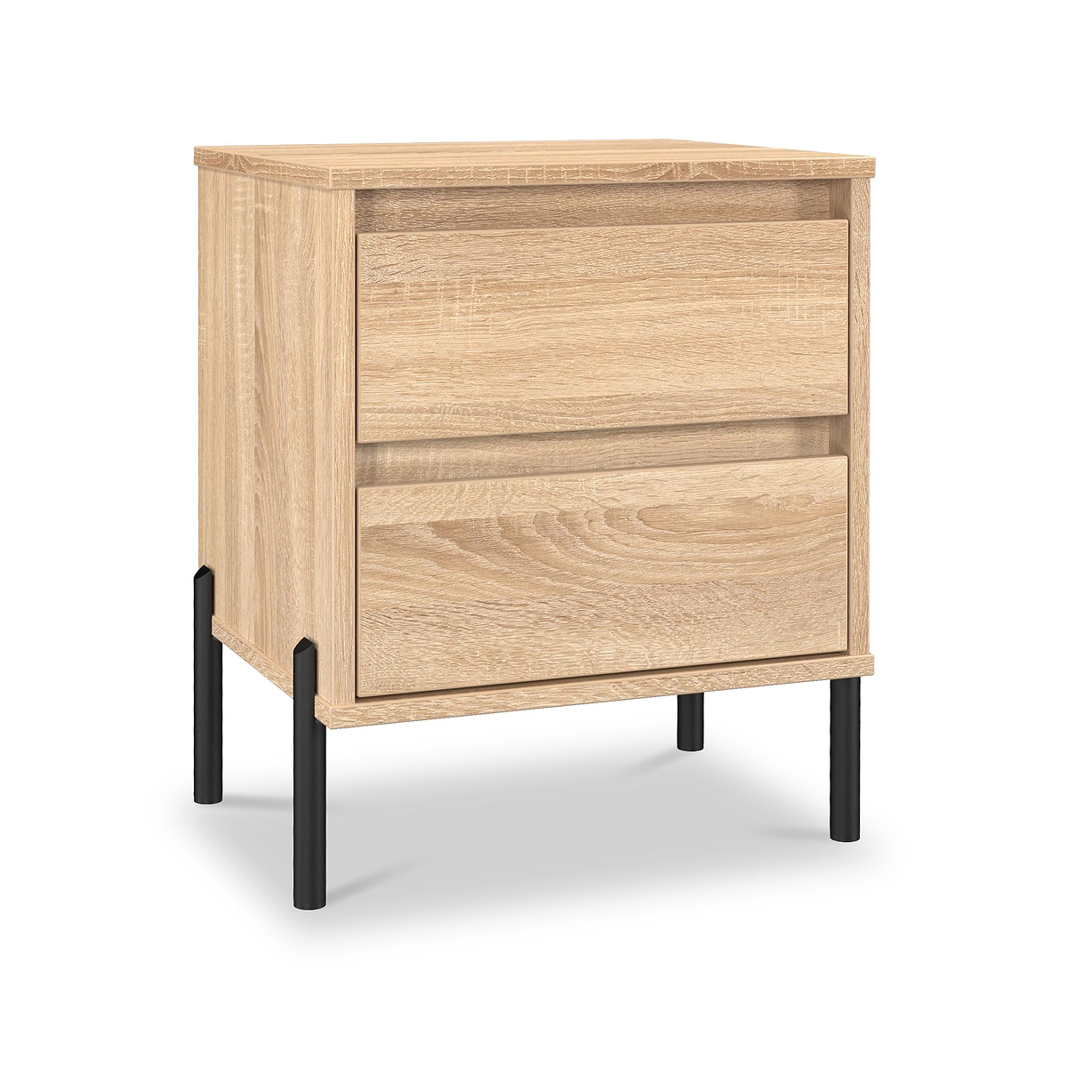 Axton 2 Drawer Bedside Oak from Roseland Furniture