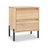 Axton 2 Drawer Bedside Oak from Roseland Furniture