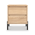 Axton 2 Drawer Bedside Oak from Roseland Furniture